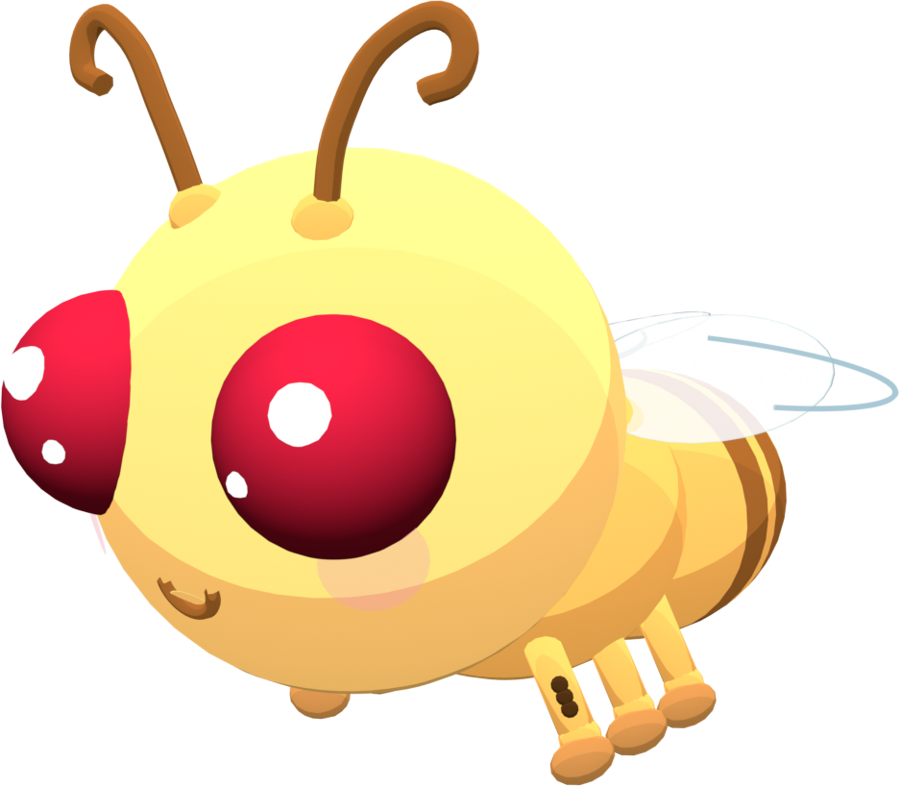 Flyling, a cartoon fruit fly with big red eyes